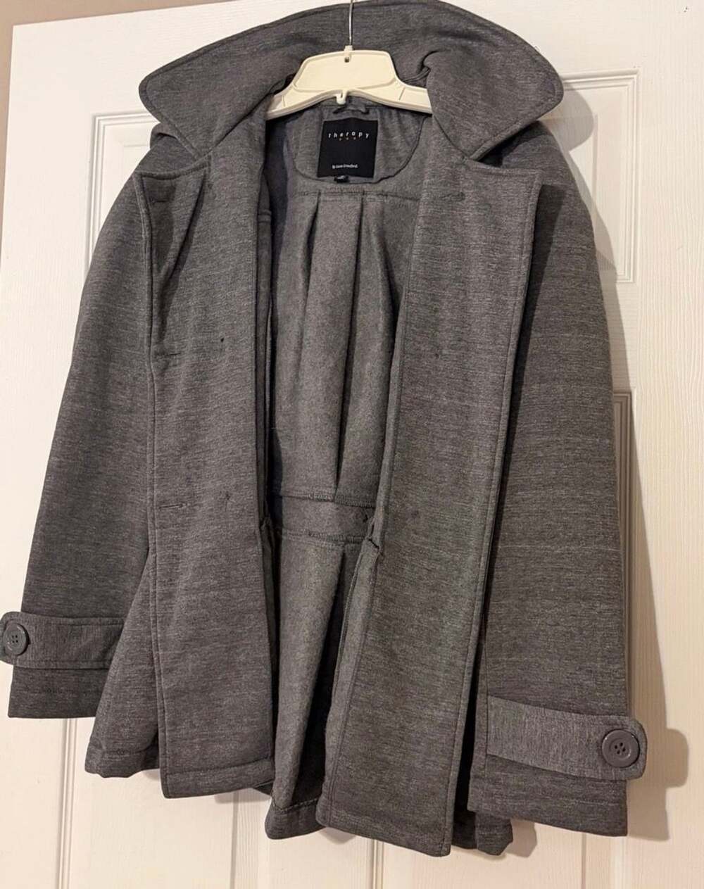 Therapy By Lane Crawford Jacket Grey Hooded Peacoat